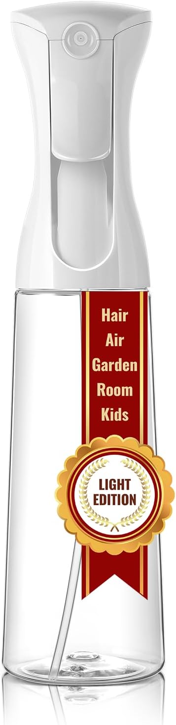Mistifi Continuous Ultra Fine Mist Spray Bottle – Refillable Water Mister for Hair, Hairstyling, Barber, Salon, Plants, Cleaning, Skincare – (350ml 1Pc, Transparent bottle)