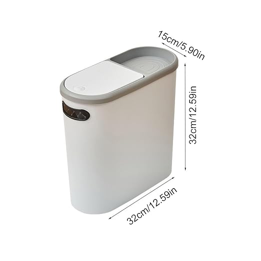 Slim Trash Can with Lid Leakproof Waste Container | Kitchen Compost Trash Can for Home RV Office Dormitory Boat Bathroom Bedroom Laundry Room Garage Restaurant