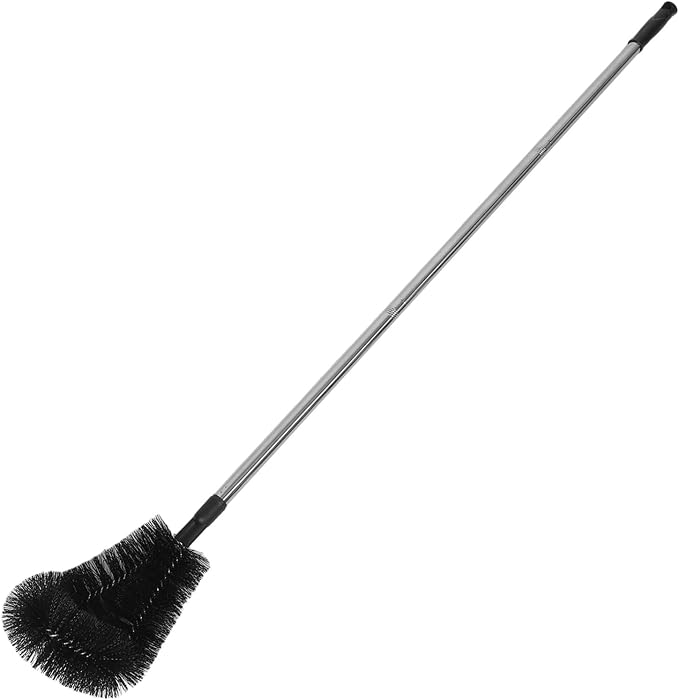 Outdoor Fountain Cleaning Brush with 47 Inch Long Handle - Heavy Duty Statue Scrubber for Garden Maintenance - High Reach Gutter Roof Tool for Leaf Clearing