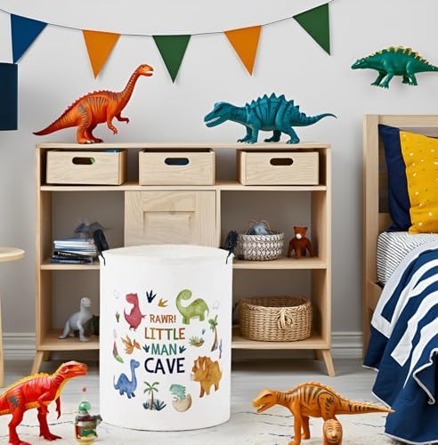 Baby Laundry Basket Baby Nursery Hamper Kids Laundry Basket Toy Storage Bin for Boys Room Decor Gift Baskets for Bedroom Bathroom(Dinosaur)