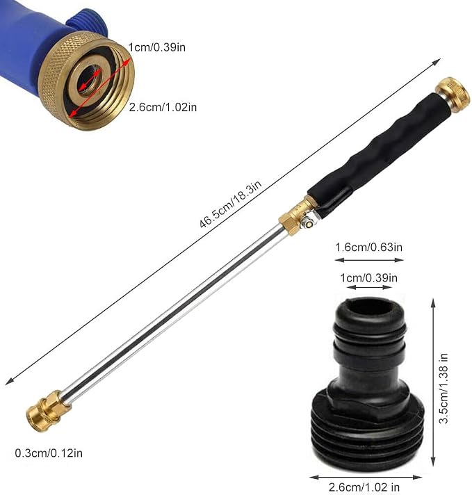High Pressure Power Washer Wand for Garden Hose - 2026 Upgraded Water Jet Nozzle with 3 Spray Tips, Heavy Duty Brass Connector for Car Wash, Patio, Driveway, and Deck Cleaning (1pc)