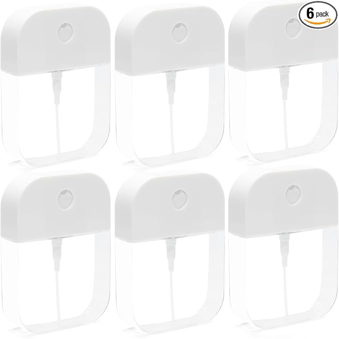 6 Pcs Clear Spray Bottles, Portable Card Spray Bottles, 38 ML Refillable Plastic Perfume Atomizer Vials, Suitable Perfume, moisturizing water, hand sanitizer