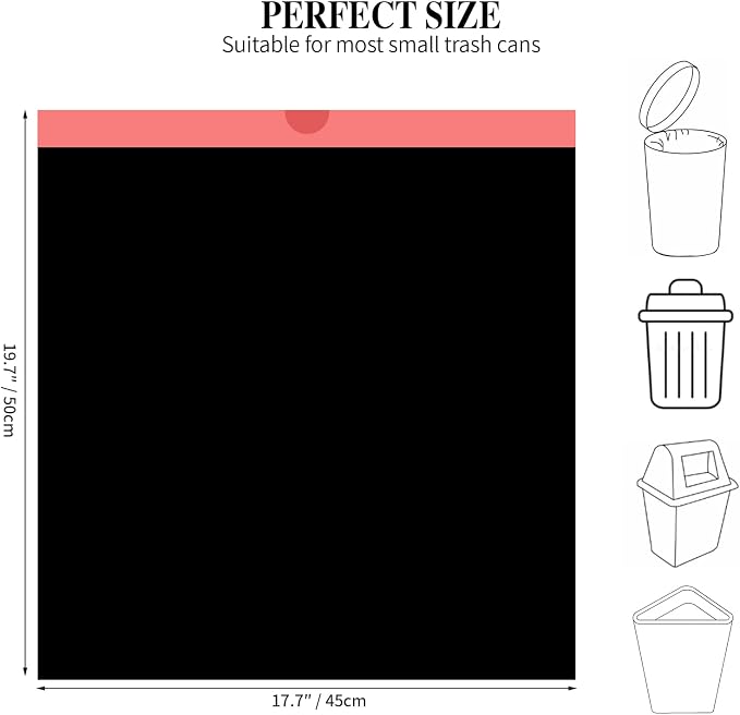 60 Counts Drawstring Small Trash Bags,4 Gallon Small Garbage Bags,Black | Thicken Drawstring Trash Bags for Kitchen,Bathroom,Bedroom,Home,Office Trash Cans