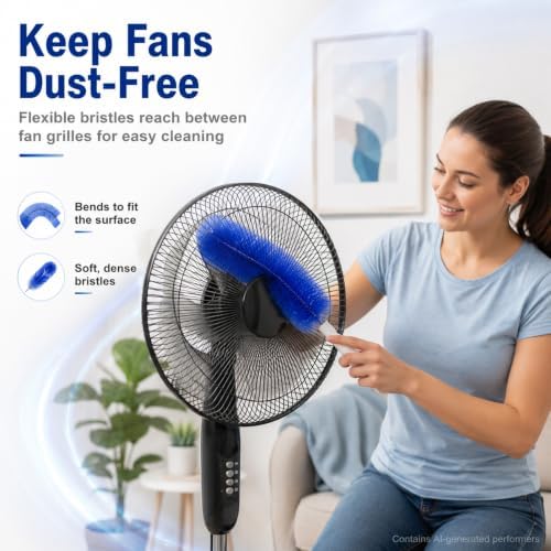 Aquanexis 90 Flexible Ceiling & Fan Dust Magnet, Easy to Clean, Hanging Holes, Soft Bristles, Flexible and Reusable, Suitable for Fans, Curtains, Car Vents, and More