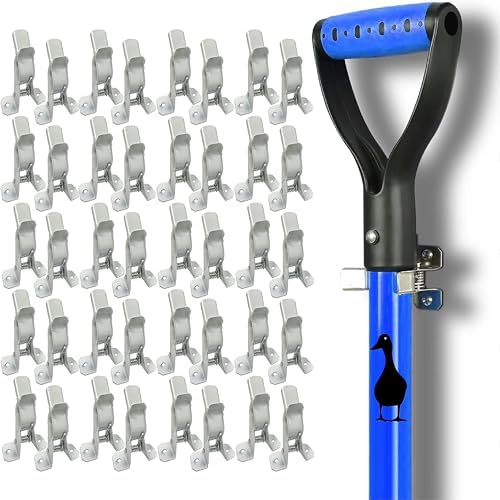 Black Duck Brand White Spring Grip Clamps, Mop and Broom Clamp Holder for Shovel, Rake, Broom, Mop, Etc. (40, Jumbo)