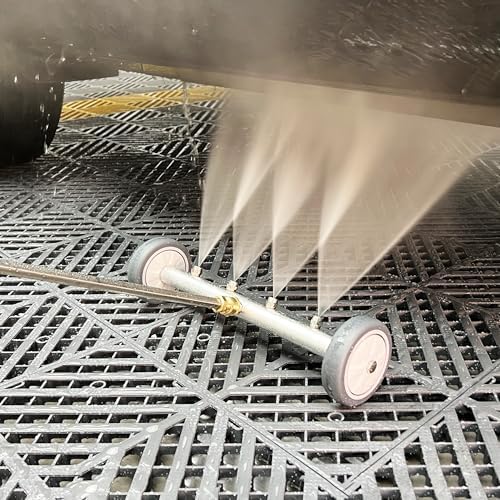 M MINGLE 16 Inch Powerful Under Car Washer with Car Wash Mitt, 4000 PSI | Undercarriage Pressure Washer Attachment, Low Clearance Rolling Wheels, Fits Sedans, SUVs and Trucks