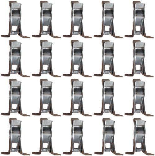 Black Duck Brand 20 Metal Spring Grip Clamps Garage Closet Wall Organizer for Brooms, Mops, Rakes, Etc. (20 Pack)