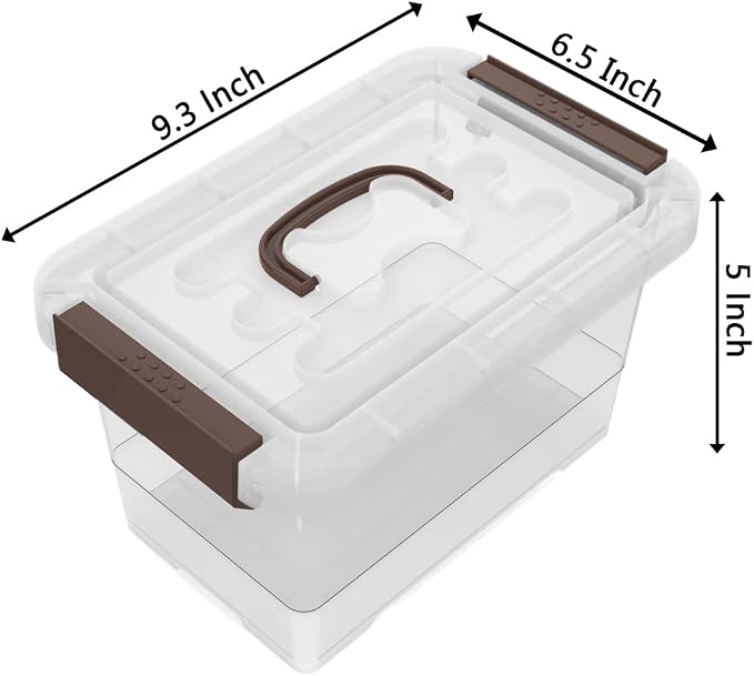 WYT Clear Storage Latch Box, 6 Pack Storage Organizer Bins with Latching Handle and Lids, 3.5 Quart
