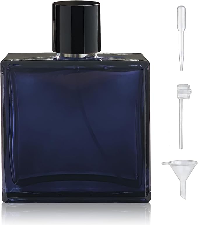 100ml/3.4Oz Glass Spray Perfume Bottle Empty Cologne Atomizer | Refillable Perfume Spray Bottle Container with 3 Kinds of Dispenser