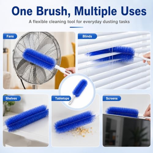 Aquanexis 90 Flexible Ceiling & Fan Dust Magnet, Easy to Clean, Hanging Holes, Soft Bristles, Flexible and Reusable, Suitable for Fans, Curtains, Car Vents, and More
