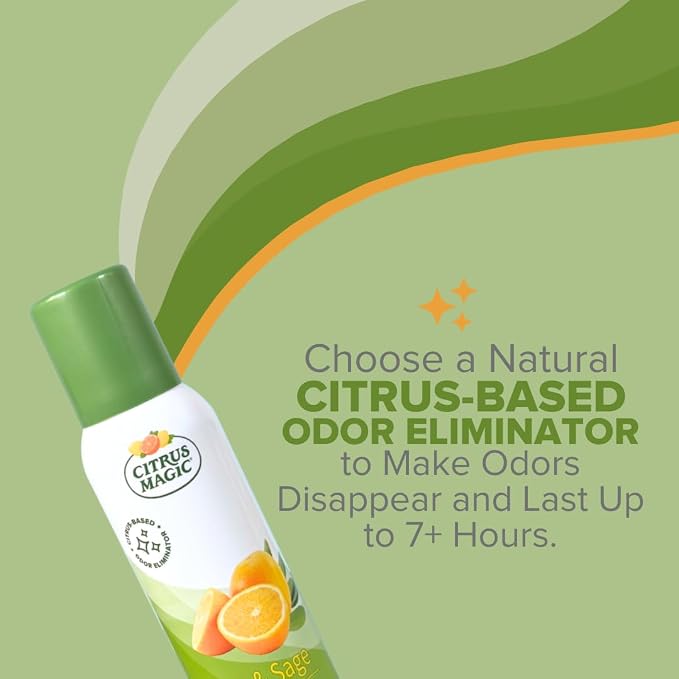 Citrus Magic Air Freshener Spray, Citrus and Sage, 3 Ounce, Pack of 3 | Odor Eliminator for Home, Up to 7 Hours of Freshness, Non-Aerosol, Citrus-Based Formula