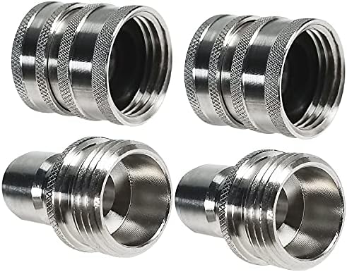 YAMATIC Stainless Steel Garden Hose Quick Connectors, 3/4" Thread (2 PACK) | Heavy Duty Stainless Steel Fittings, Durability and Leakproof for Garden, Yard, Lawn, Instant Connection