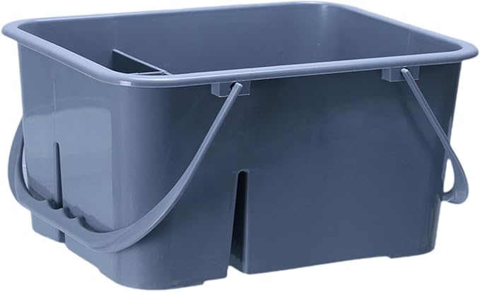 Cleaning Supplies Basket Portable Tool Storage Organizer Four Compartments Double Handle Bucket Multipurpose for Housekeeping