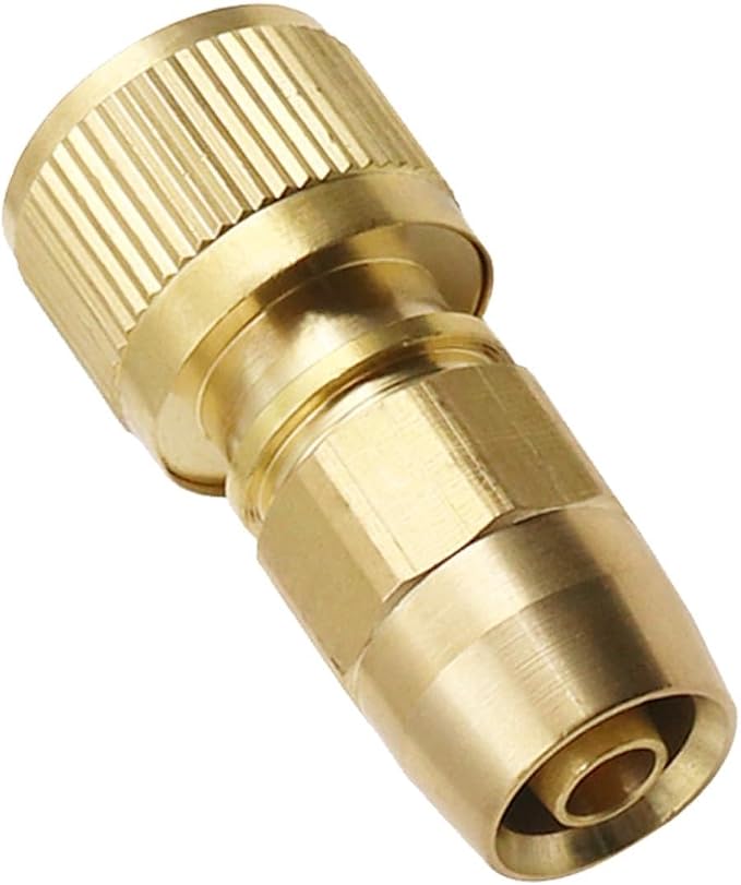 Expandable Hose Repair Kit, Solid Brass Hose End Repair Part for 3/4" GHT Quick Connector, Replacement Fitting for Flexible or Retractable Garden Water Hose, Quick Connector Not Included, 1 Pack