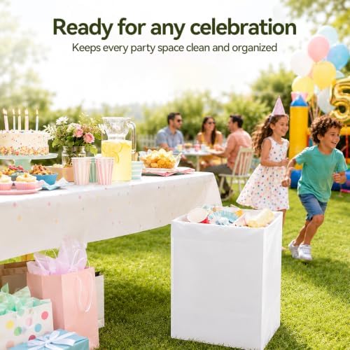 20 Pcs 13 Gallon Collapsible Disposable Trash Cans | Foldable Portable Plastic Waste Recycling Bins, Reusable Large Capacity Garbage Containers Grey 20PCS