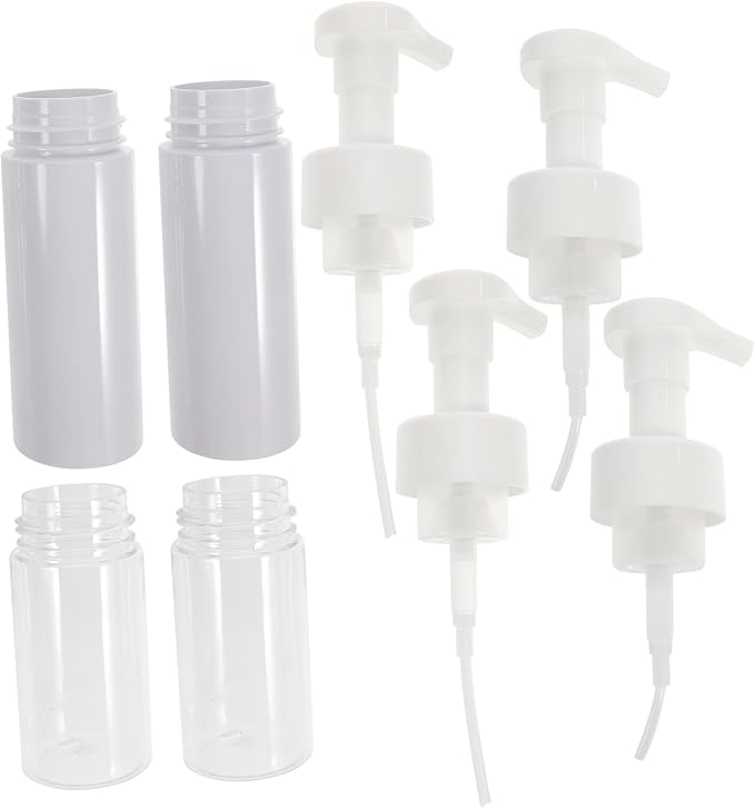 PartyKindom 4pcs Pressurized Spray Bottle for Hand Portable Travel Bottle Pump Face Wash Dispenser