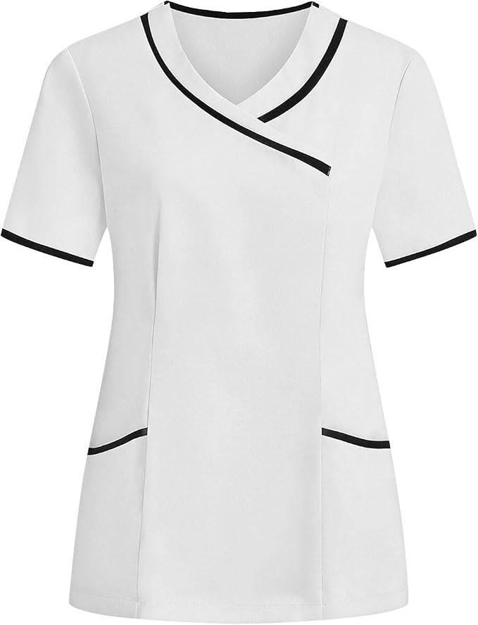 Housekeeping Uniforms - Women Lightweight Stretchy Scrubs for Cleaning Job, Breathable & Easy Care & Moisture-Wicking