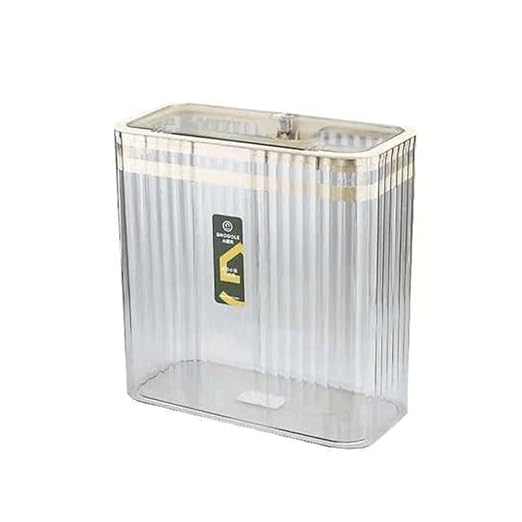 Bathroom Trash Can with Lid3.5 Gallon Garbage Can，for Bedroom, Office, Plastic Slim Waste Basket with Press Top Lid, 15l Clear Trash Bin for Home Slim Trash Bin Clear, Kitchen(Transparent)