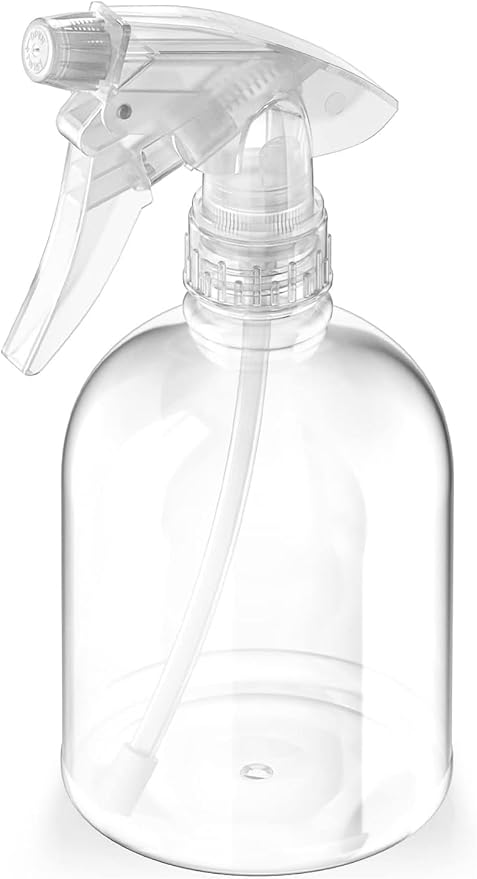 Bar5F Plastic Spray Bottle, 16 oz | Leak Proof, Empty, Clear, Trigger Handle, Adjustable Fine to Stream Output, Refillable