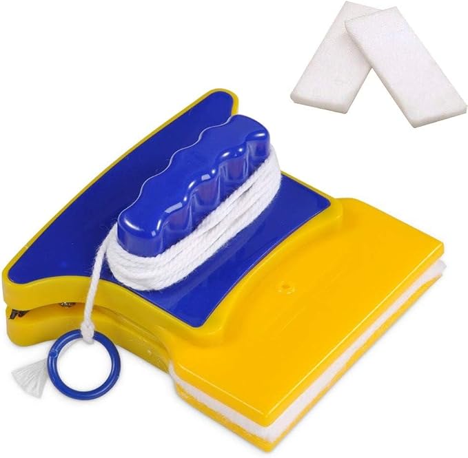 Double-Sided Magnetic Window Cleaner Glass Cleaning Brush Glass Wiper 2 Extra Cleaning Cotton Household Cleaning Tools