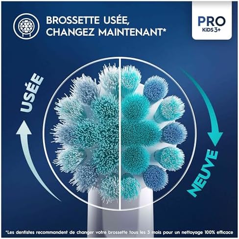 Oral-B Pro Kids Electric Toothbrush Head, with Spiderman Characters, Extra Soft Bristles, for Ages 3+, Pack of 4 Toothbrush Heads, White