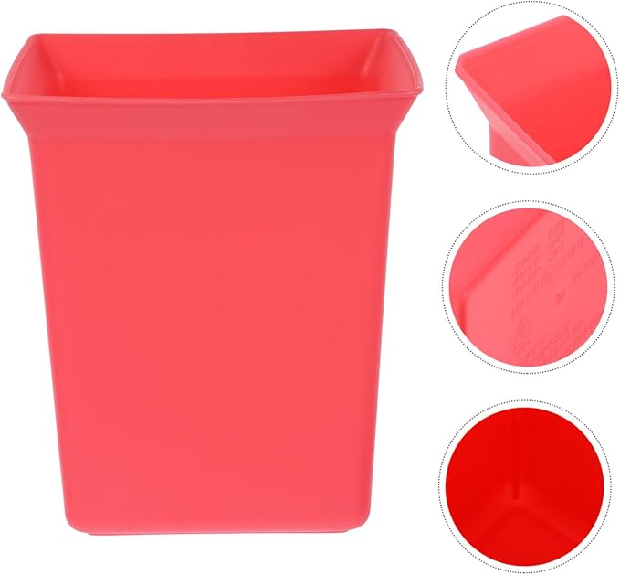 DECHOUS Multi Purpose Plastic Caddy Organizer Portable Cleaning Supply Bin with Convenient Tool Bar Design for Hotel Housekeeping Bathroom Kitchen Red