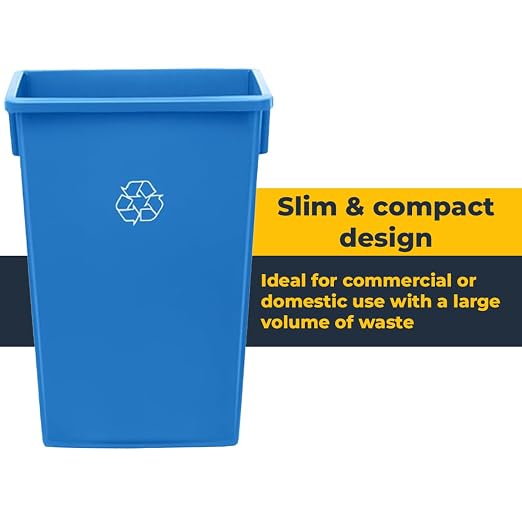 3 pack 23 Gallon Waste Bin with Swing Lid, Heavy-Duty Trash Can, Slim Rectangular Garbage Bin, Durable Waste Container, Recycling Bin, Plastic Wastebasket for Kitchen, Garage, Restaurants, Office