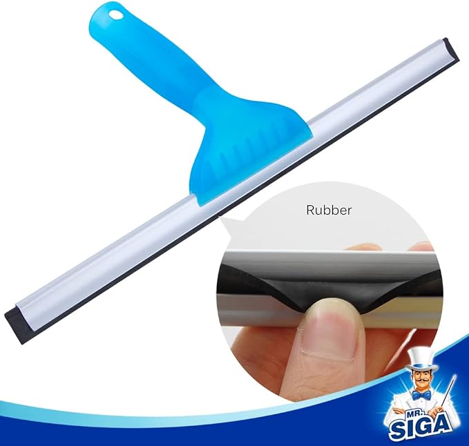 MR.SIGA Professional Window Squeegee & Microfiber Window Scrubber, 14 inch (Pack of 2)
