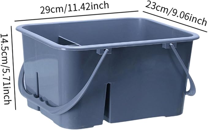Cleaning Supplies Basket Portable Tool Storage Organizer Four Compartments Double Handle Bucket Multipurpose for Housekeeping