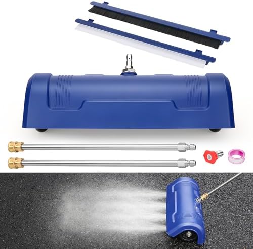 BlumWay 15" Pressure Washer Surface Cleaner - Stainless Steel Surface Cleaner for Pressure Washer Accessories for Concrete, Sidewalk, Driveway, Patio - 1/4” Quick Plug, 2 Extension Wands, 4000 PSI Max