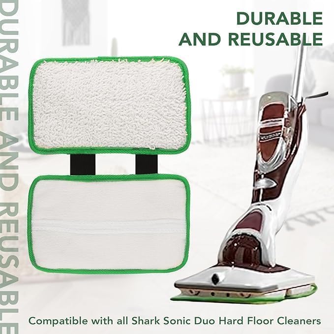 Replacement Pads Refill for Shark Sonic Duo Hardwood Floor Cleaner KD450W | KD400W, SP1000, ZZ500, ZZ510 Microfiber Scrubing Carpet Pad, Hardwood Floor Cleaning Pads, Washable & Reusable (6 Pack）