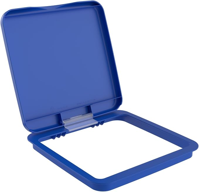 Rev-A-Shelf 27 Qt Under Sink Garbage Can Lid for Base Kitchen and Bathroom Cabinet, Replacement Plastic Trash Bin Lid Only, Blue, RV-1024-LID-22-1