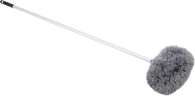 Extra Long Round Duster, 360 Degree Rotation, Washable Ceiling Fan Duster, 140Cm High Dust Removal Tool for High Ceilings, Furniture Gray