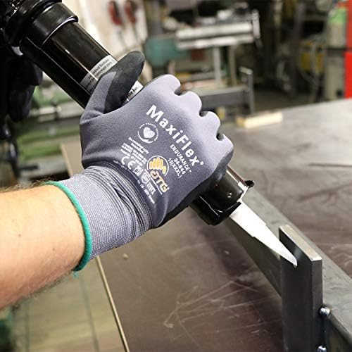 MaxiFlex 34-874 Seamless Knit Nylon Gloves with Nitrile Coat and Micro Foam Grip on Palm and Fingers