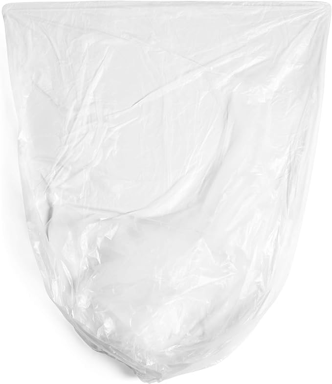 Aluf Plastics 12 - 16 Gallon Clear Trash Bags (1000 Count) - 24" x 33" - 8 Micron Equivalent High Density Value Garbage Bags for Bathroom, Office, Industrial, Commercial, Janitorial, Recycling
