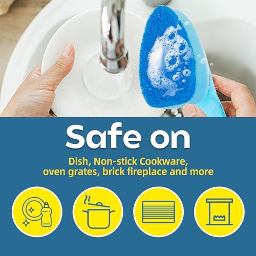 Non-Scratch DishWand Sponge Refills, Non Scratch Dish wand Replacement Heads, Scratch-Free Soap Dispensing Scrubber Pads, Zero-Scratch Scrub Sponge Refills, Safe for Nonstick Cookware Kitchen Surfaces