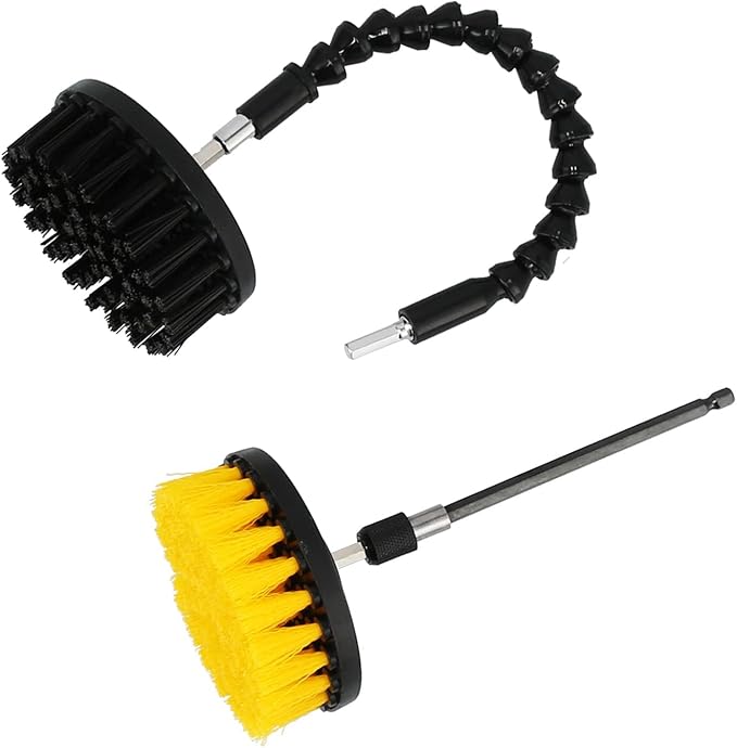 19PCS Drill Brush Kit, Power Scrubber Cleaning Set with Scouring Pads and Polishing Sponges for Electric Drill, Heavy-Duty Cleaning Tools for Car, Bathroom, Kitchen