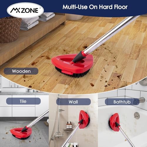 Spin Mop Scrub Brush Head Replacement for O-Cedar EasyWring 1-Tank System | Mop scrubber attachment with hard PP bristles and 180-degree swivel tackles soap scum; not compatible with RinseClean 2-Tank.