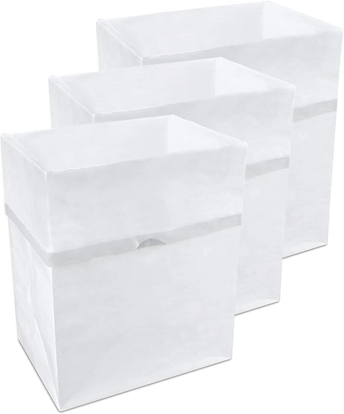 Clean Cubes 13 Gallon Disposable Pop-Up Trash Cans, 3-Pack (White) | Extra Trash Space for Parties and Events, No Assembly Required, Built-In Liner, Wire-Reinforced Opening Stays Fully Open