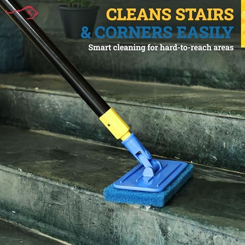 KLEEN HANDLER Medium Duty Cleaning Scrub Pad, Pack of 20,Blue, 10 x 4.6 in | Scouring Sponges for Kitchens, Bathrooms, Counters and Floors Cleaning