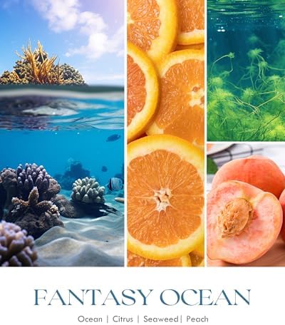 AOOVOO 4 Pack Odor Eliminating Candle - Fantasy Ocean Air Freshing Candle | 36oz, Eliminates 95% of Pet, Smoke, Food, and Other Smells Quickly, Highly Fragranced Non Toxic Soy Candle