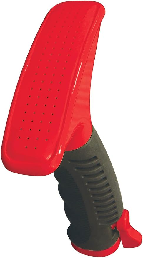 Dramm ColorStorm Premium Fan Spray Nozzle for Garden Hose – One Touch Thumb Control Valve, Durable Metal Construction, Gentle Fan Spray for Watering Plants, Red