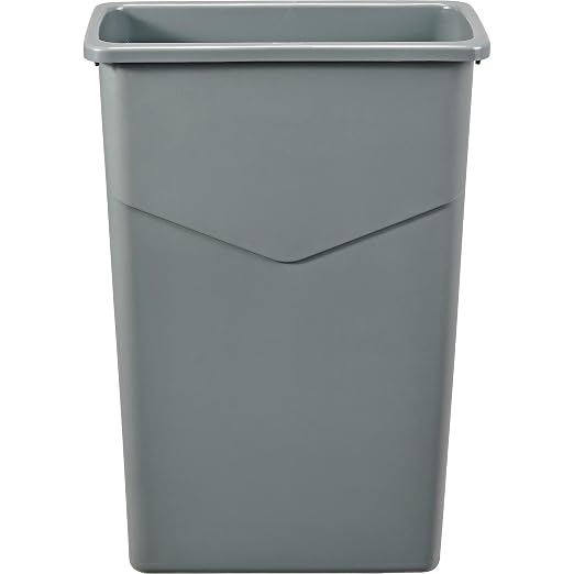 Global Industrial Slim Trash Container with Open Top, Plastic Construction, | 23 Gallon Capacity, 20"W x 11"D x 30"H, For Indoor Use, Lid Sold Separately, Gray