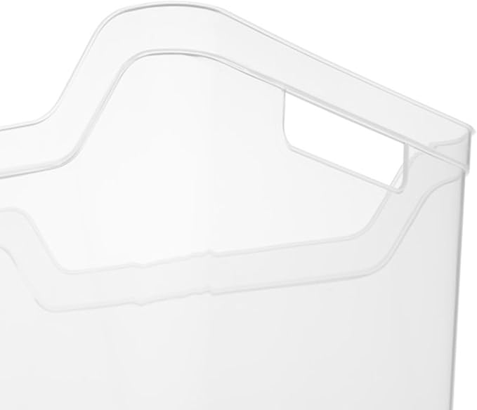 Sterilite Wide Shelf Bin Organizing Plastic Container, Home Kitchen or Office Storage Tote, Open Top Basket with Handles, 12 Pack, Clear