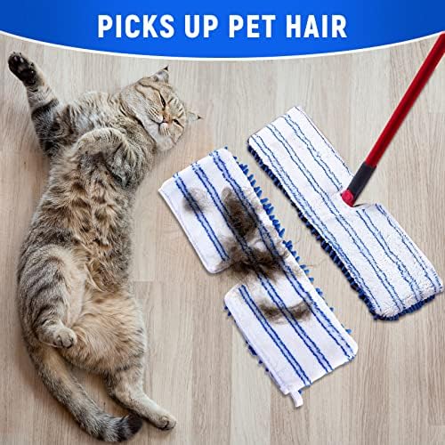 4 Pack Microfiber Flip Mop Refills,Compatible with O-Cedar Dual Action Mop,Replacement Mop Heads for Dry/Wet Use,Machine Washable.