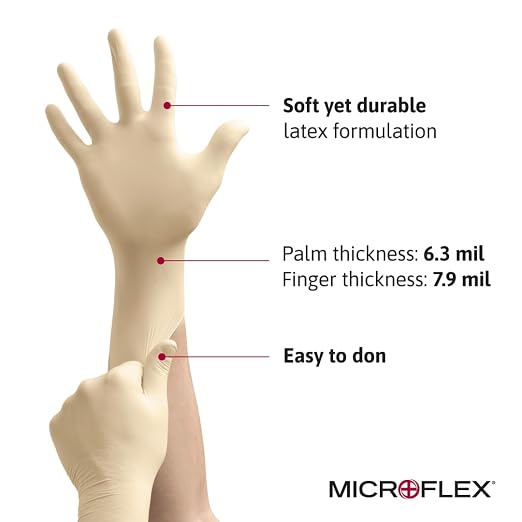 Ansell MICROFLEX Diamond Grip MF-300 Disposable Latex Gloves XL (1000)