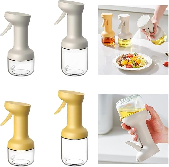 Multifunctional Glass Oil Sprayer Bottle With Pressurized Silicone Pump Nonslip Handle For Cooking Vinegar And Sauce Dispensing
