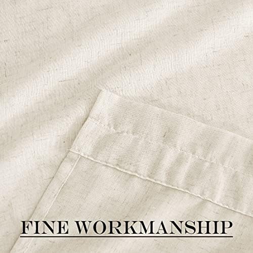 NICETOWN Natural Linen Door Curtains 72 inch Length 1 Panel | Farmhouse Kitchen Light Filtering Sidelight Window Cover, Rod Pocket Sheer Door Shade for Classroom, 1 Panel, 30 inch Wide