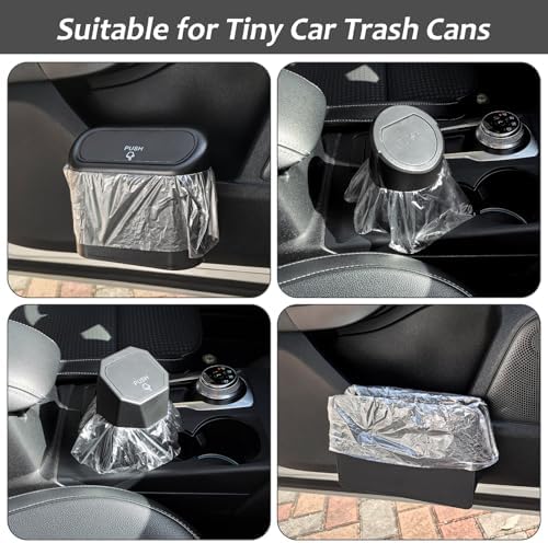 Accmor Mini Car Trash Can Bags for Auto Trash Bin, 120 Count Small Garbage Organizer Bags Tear-Resistant, Liner Refills (Vehicle Trash Can is not Included), White
