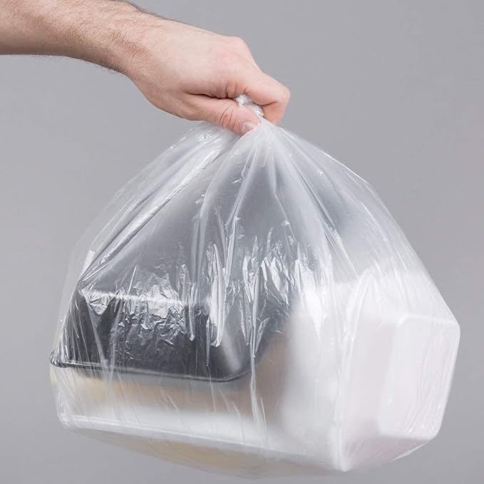 NETKO Clear Kitchen Trash Bags 7-10 Gallon Clear Plastic Garbage Bag for Kitchen, Home, Office, Bathroom - Wastebasket Bin Liners - High Density, Leak-Proof Waste Basket Bags - 100 Pack